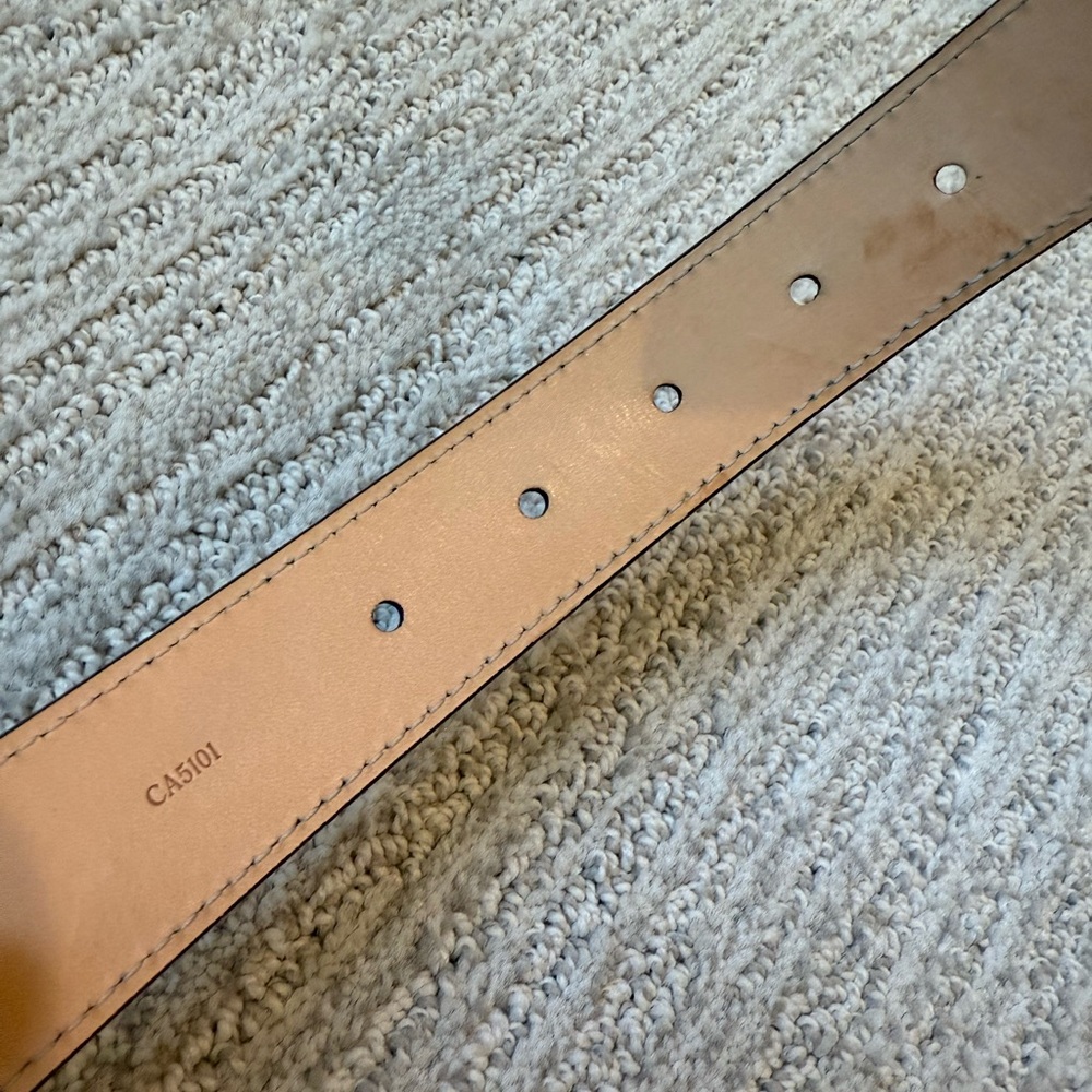 Louis Vuitton Burgundy Belt with Gold Buckle - Picture 5 of 7